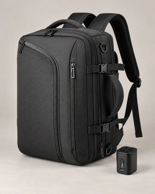 The black VAKT Pack with its small cube pump
